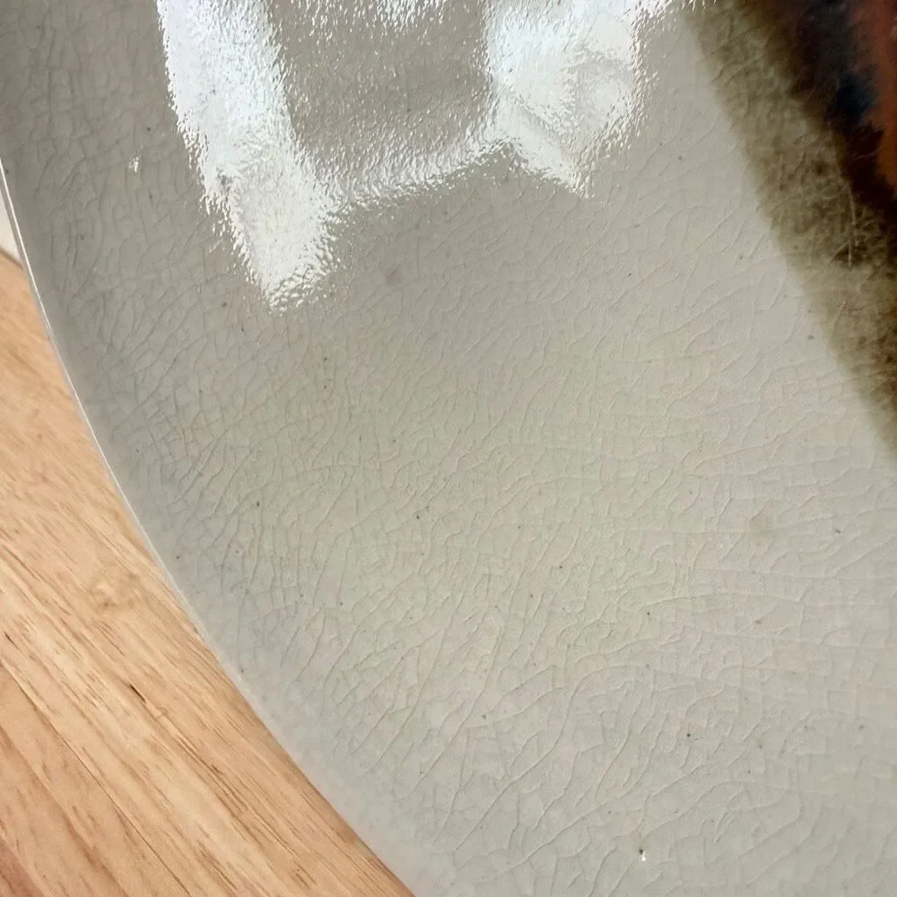 Studio Art Pottery Hand-Thrown Dinner Plate Glaze Signed 10.5” Swirled Vintage